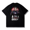 Avengers Marvel Captain America Shield Men's Autumn Break Short Sleeve T-shirt Men's and Women's Loose Plus Size Top Clothing