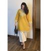 Dames Feestkleding Katoen Geborduurd Kurta Broek Co-ord Set Indiase Bollywood Top Tuniek Kurti