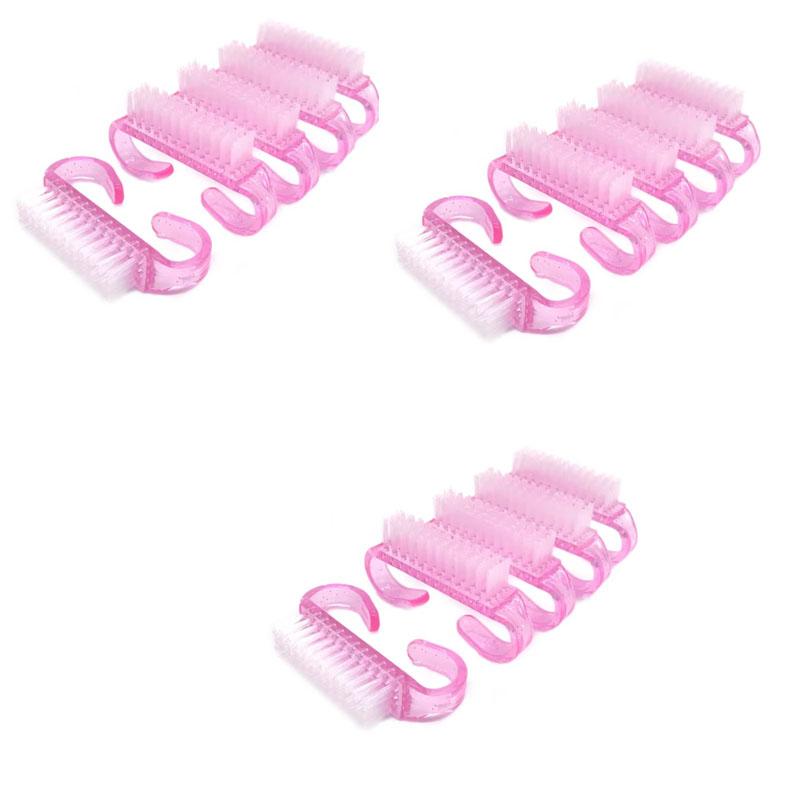 Acrylic Nails Art Brush 4 Color Nail Art Manicure Pedicure Soft Remove Dust Plastic Cleaning Nail Brushes File Tools