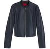 Women's Jacket HUGO Style Lasari Leather Slim Fit with Stand-up Collar 50555743 Blue