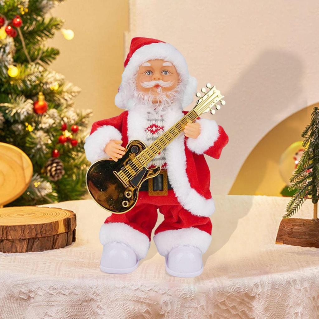 Christmas Singing Santa Toy Christmas Ornament with Music Gifts Christmas Santa Doll for Kids New Year Living Room Shelf Home
