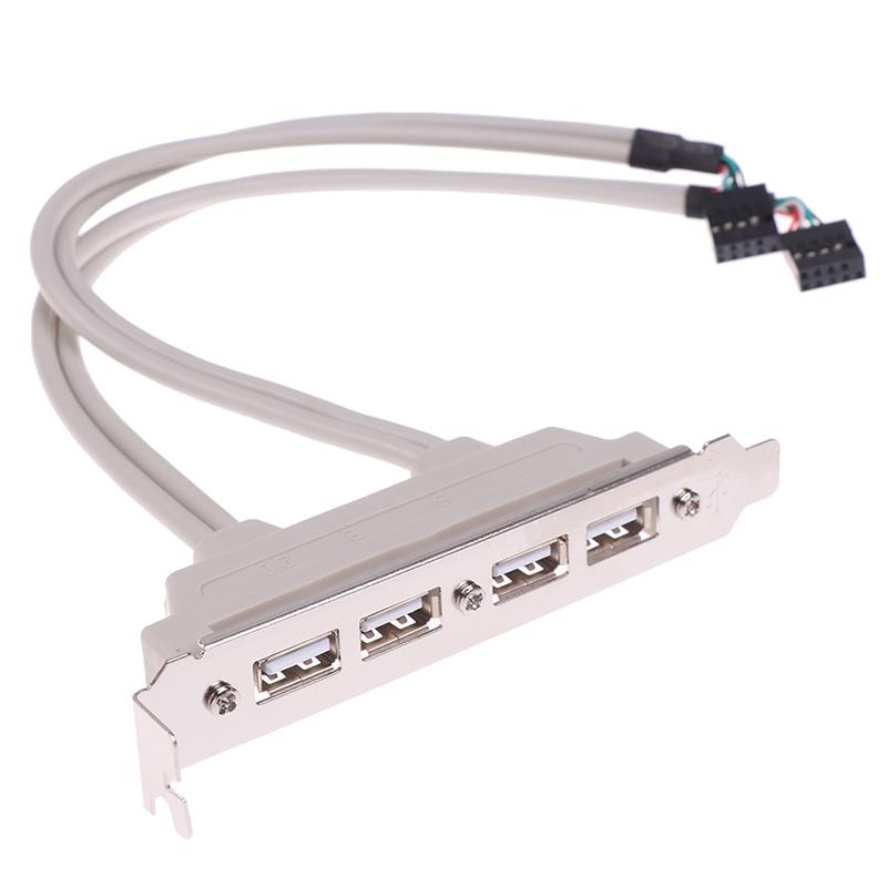 4 Port Usb 2.0 To 9 Pin Mainboard Header Bracket Extension Cable For Pc Panel