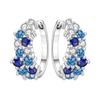 Exquisite Colorful Zircon Hoop Earrings for Women Copper Silver Plated Earrings Jewelry for Wedding Engagement Party