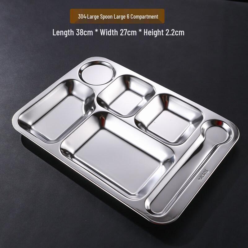 304 Stainless Steel Divided Meal Tray
