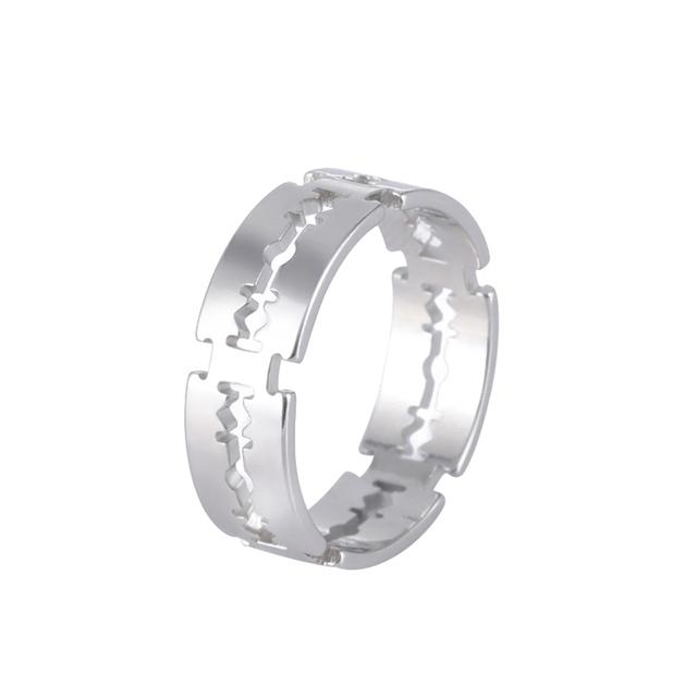 

Teamer Blade Stainless Steel Ring for Men Women Trend Punk Hip Hop Rock Wide Finger Ring Jewelry Party Birthday Gifts Wholesale 7