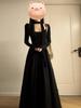 Hepburn French Black Dress Children's Autumn and Winter 2026 New with Coat Inside with Base Temperament Dress