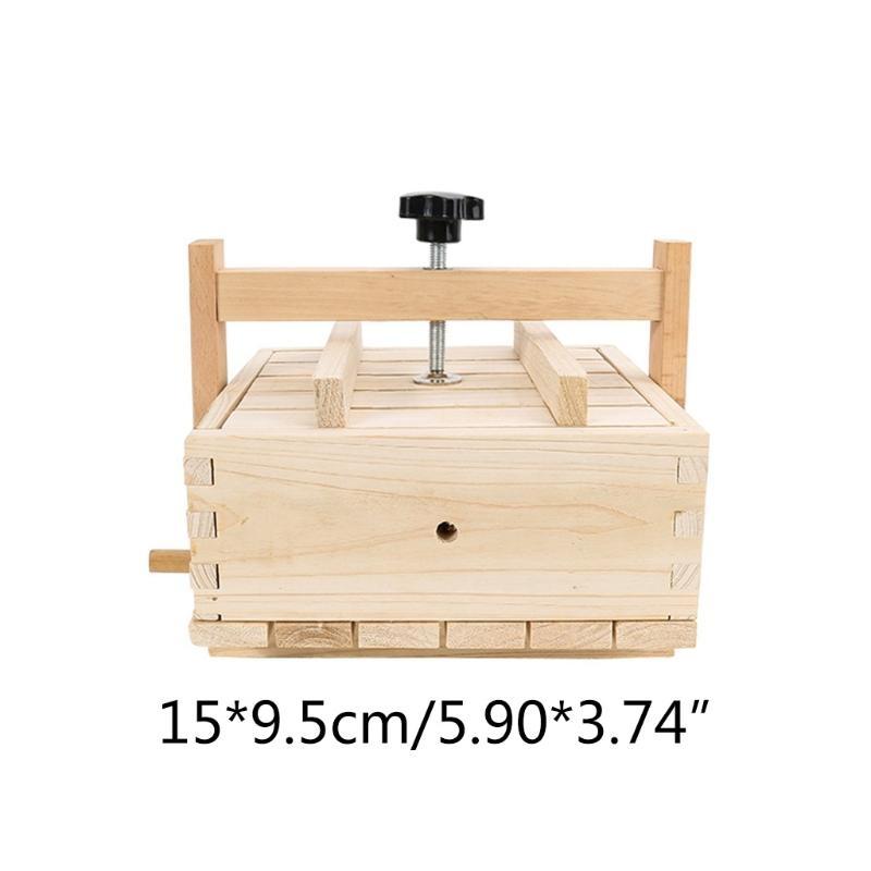 652F Wielofunkcyjny Ręczny Prasa do Tofu i Sera Naturalne Drewno Trwały Łatwy w Montażu do Domowego Tofu DIY Domowe Narzędzia