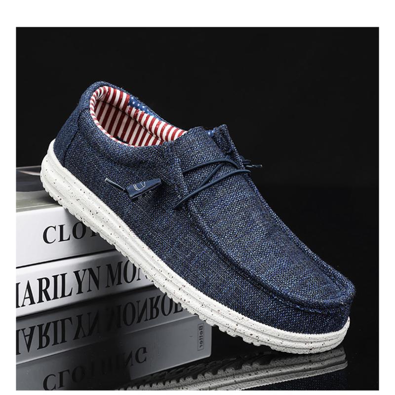 Sommar Herr Canvas Skor Linne Ovandel Mjuk Sula Vulkaniserade Casuals för Män Business Casual Skor Utomhus Körning Flats 2025