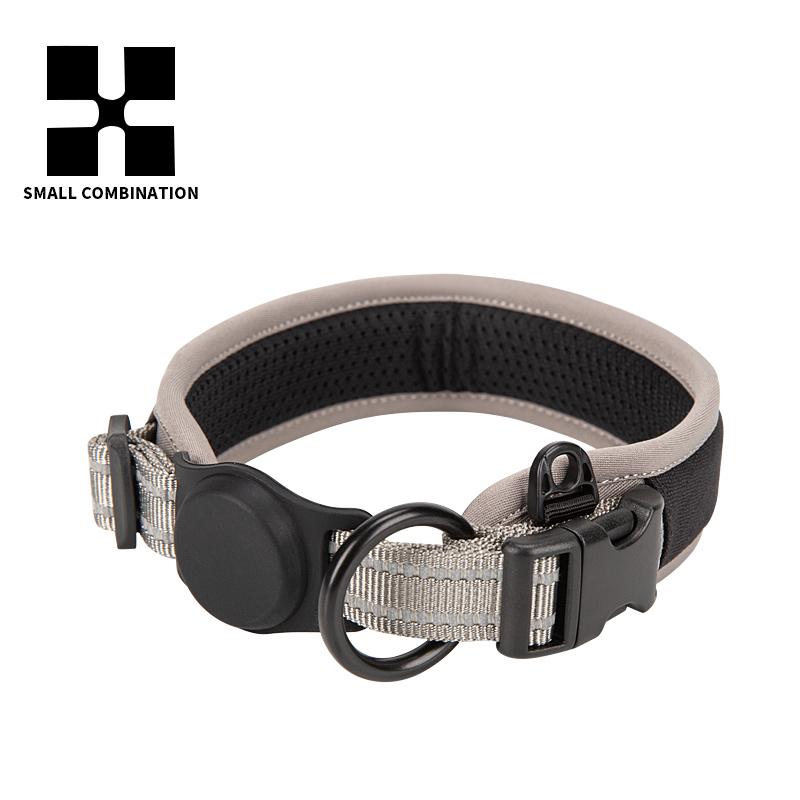 Personalisiertes AirTag Hundehalsband Verstellbares Nylon Reflektierend Gepolstertes Haustier Hundehalsband für Kleine Mittelgroße Große Hunde Zubehör