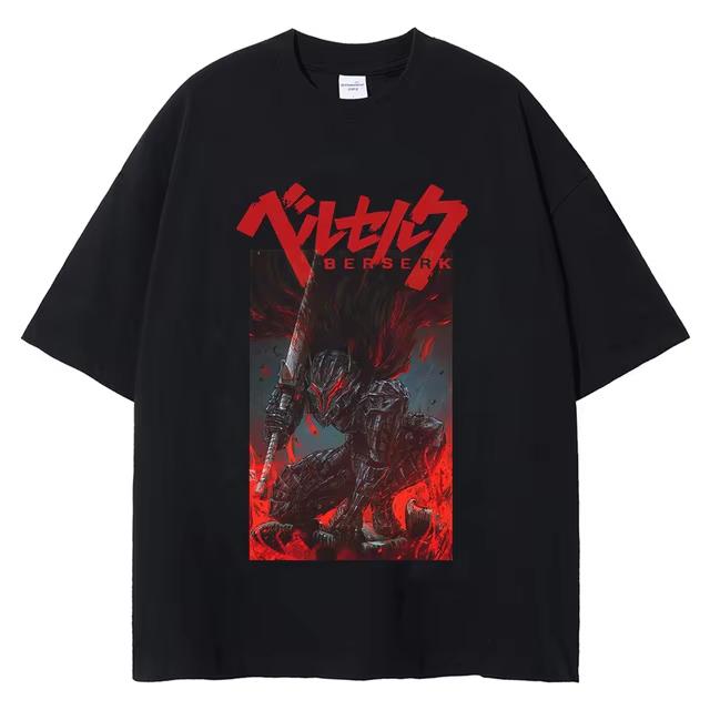 Anime-Print, Sommer, Freizeit, Bequem, Herren-Rundhals-T-Shirt, Trendige Streetwear für Herren, 2025