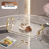 Clear Plastic Serving Tray PET Material with Handles Versatile Dining Tea Serving Platter for Home Restaurant Cafe Decorate