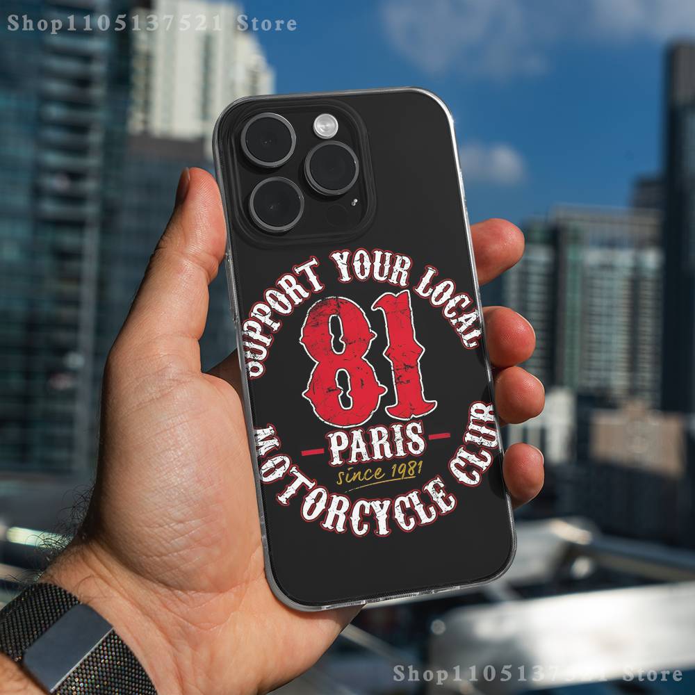 Hells Angels M-Motorcycle 81 Etui na Telefon Dla iPhone 17,16,15,14,13,12,11 Pro,Max,Plus,X,XS,XR,SE4,E Mini Przezroczyste Miękkie Pokrowiec