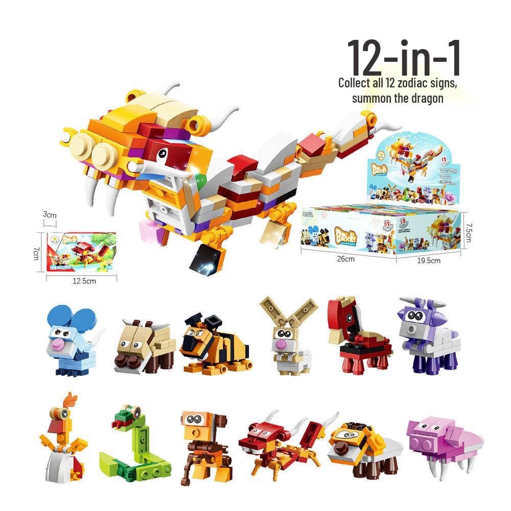 12 Zodiac Animal Building Blocks Compatible with Lego - Educational Toys for Kids