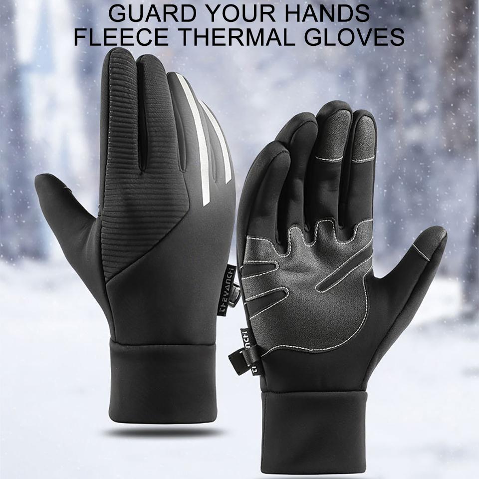 Getinfit 1Pair Winter Gloves Touch Screen Anti-Slip Waterproof Thickened For Warmth Gloves Outdoor Sports Cycling Running Unisex