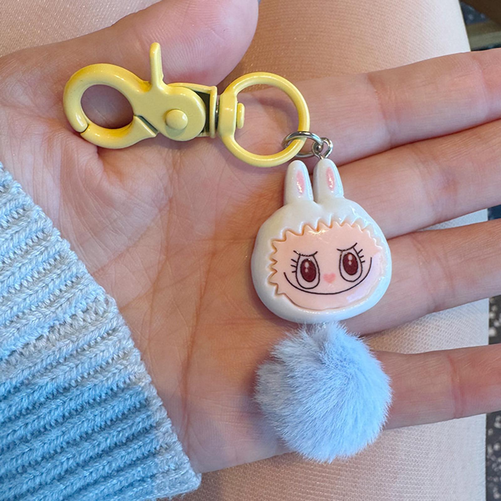 

1 шт. Каваи Лабубу Подвеска на рюкзак Плюшевый шарик Брелок Аксессуары для DIY Милая мультяшная декорация для сумки