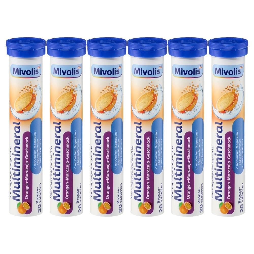 6-Piece Set German Mibolis Effervescent Multimineral Vitamin 20 Tablets