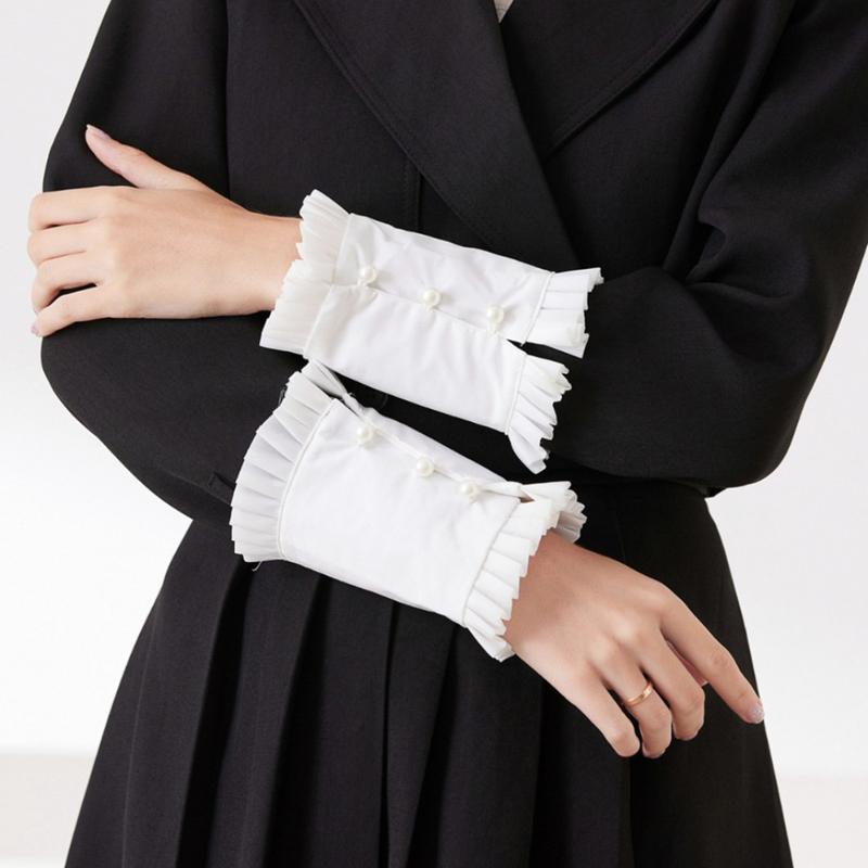 Girl's Fairy Flower Decorative Fake Sleeves Elegant Flared Ruffled False Cuff Women Elegant Sweater Decorative Arm Covers