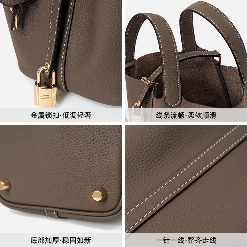 New bucket bag vegetable basket bag handbag premium leather women's bag