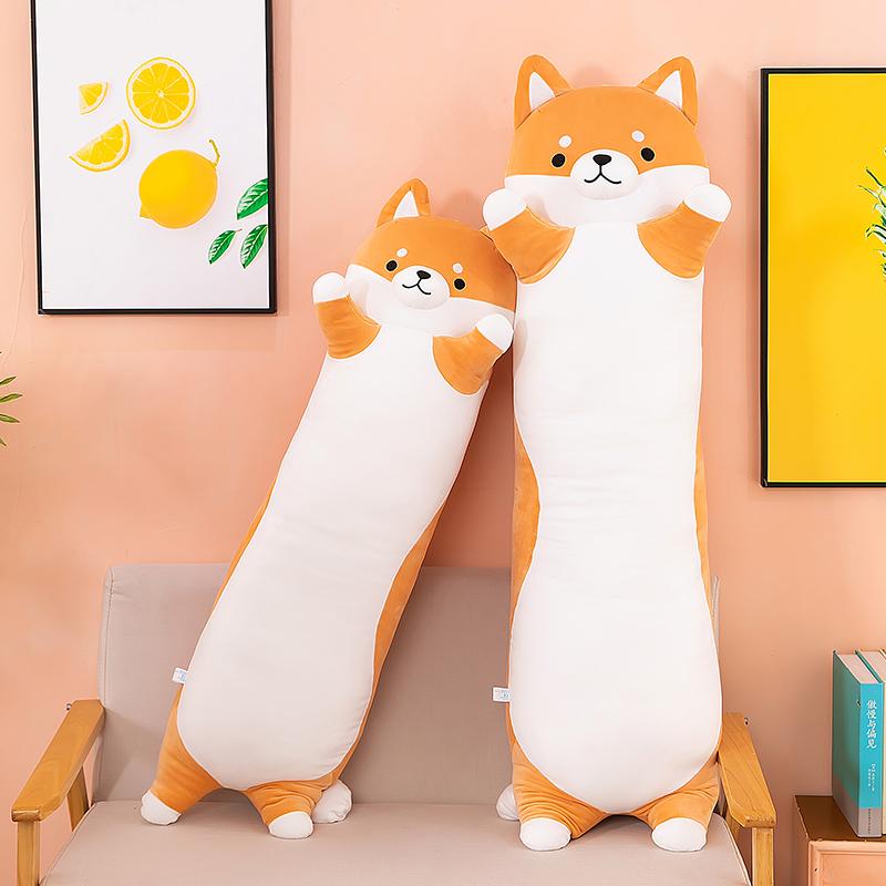 130cm Shiba Inu Doll Throw Pillow Doll Girl Stuffed Toy Legs Rag Doll Long Bed Dog Sleeping Boy Plushie