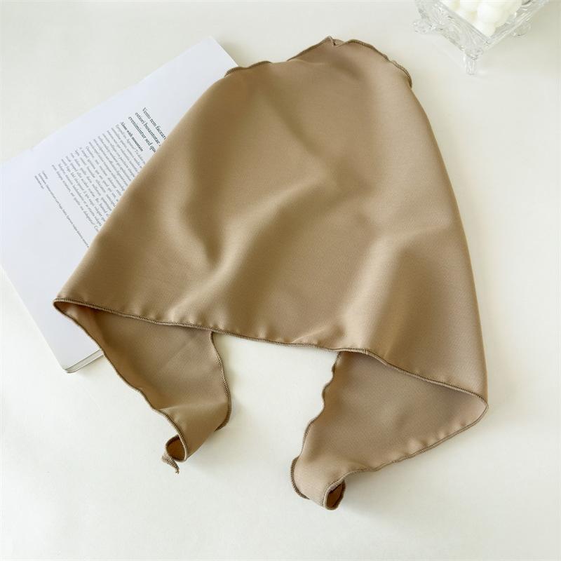 Solid Color Triangle Hair Scarf Retro Head Wrap Minimalist Hair Kerchief Chic Back Tie Headband For Outdoor Travel