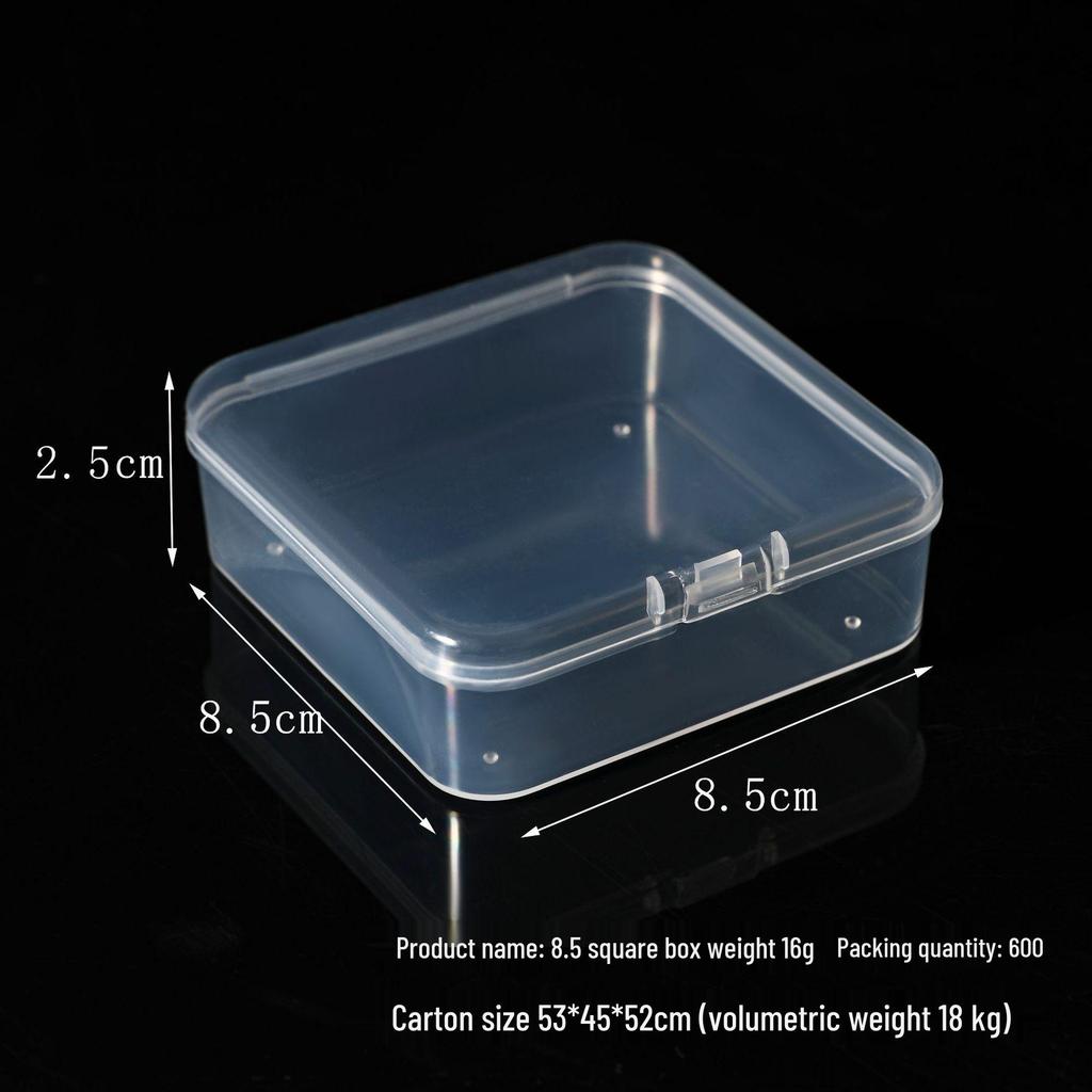 Rechteckige durchscheinende PP-Kunststoff-Aufbewahrungsbox mit Deckel für Schmuck und Kleinteile