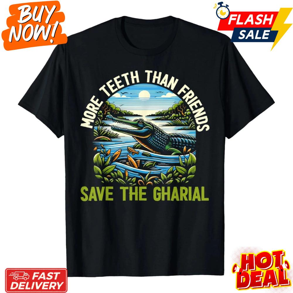 

Endangered Gharial Crocodile T-Shirt Animal Rights Activist Awareness Unisex Tee Unisex T-Shirt XXXXL