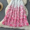 Summer Fashionable Short Sleeve Slimming Water Soluble Lace Dress Vintage Stand Collar Ruffles Splice Lace Mid-Length Dress