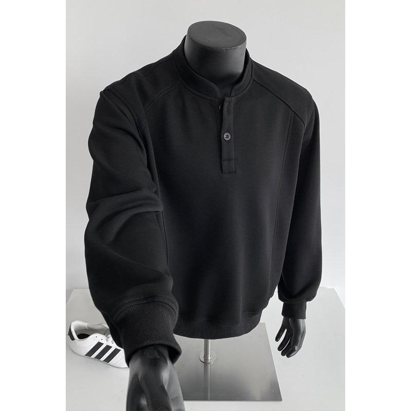 Men's Half-High Collar Hoodie: Autumn/Winter American Style, Heavyweight, Trendy Long Sleeve Top