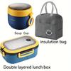Portable Single Double-layer Lunch Box with Fork And Spoon - Compartment Fruit Food Container for Microwave And Picnic Freshness