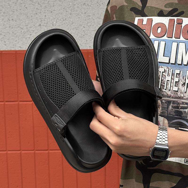 Fashion Men's Mesh Breathable Sandals Lightweight Outdoor Sports Walking Shoes 2025 New Summer Beach Slippers Non-Slip Casual Footwear