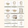 European Style Gold Rim Ceramic Dinnerware Set - Includes Large Bowls, Soup Bowls, Plates, and Rice Bowls for New Year Celebrations.
