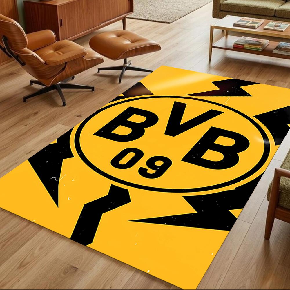 Borussia Dortmund Football Club Decorative Area Rug Durable Anti-slip Backing Non-slip Bottom Living Room Essential Minimalist Modern Style