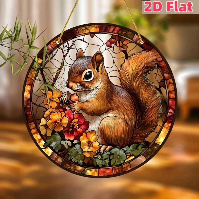 2D Flat Acrylic Cute Squirrel Decoration, No Need for Batteries/electricity, Unique Indoor/outdoor Decoration, Multi-purpose Traditional Style,