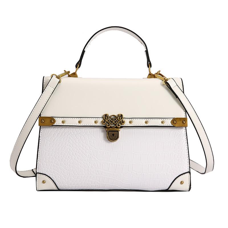 Crocodile transport bags for women large capacity shoulder bags rivets large casual crossbody bag