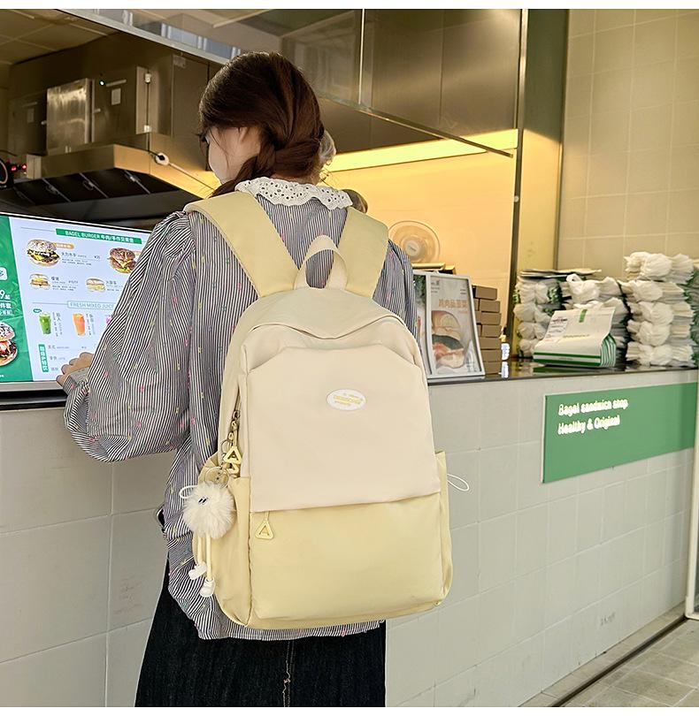 2025 Trendiger Colorblock-Rucksack – Niedlich und stilvoll für Junior High School Mädchen