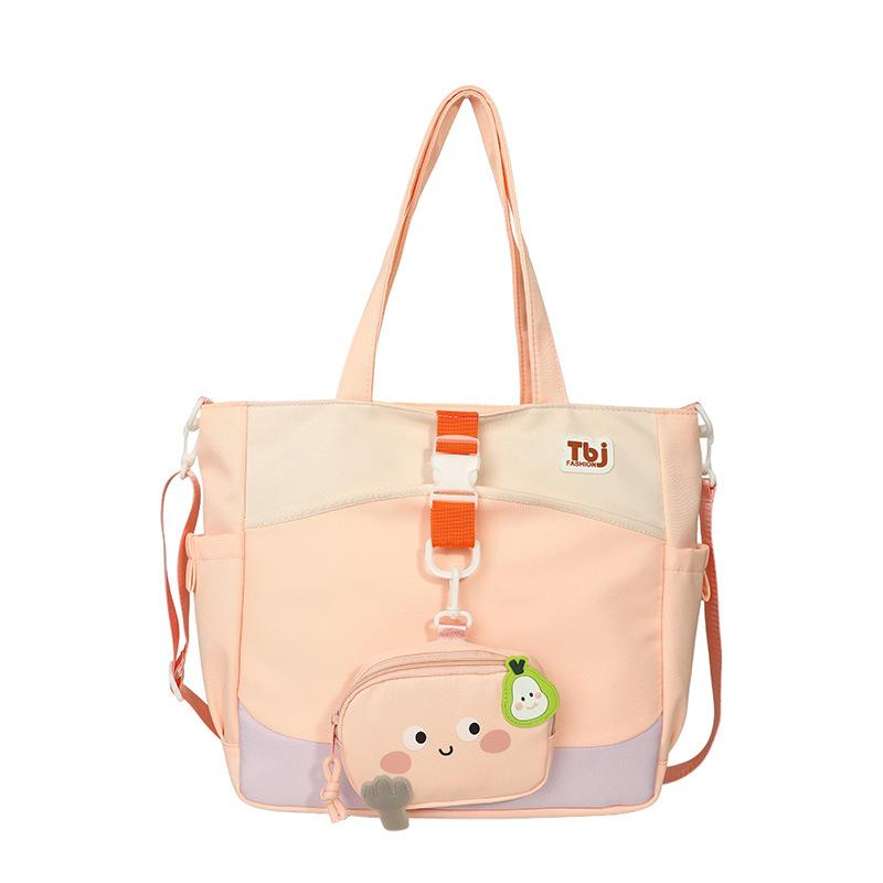 Cartoon Women's Shoulder Bag Contrast Color Student Crossbody Bag Large Capacity Tote Bag