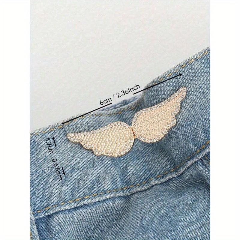 1 Paar/2 Paare Taillenformer Flügel-Schnallen mit abnehmbarer nagelfreier Nähschnalle für Jeans - Abnehmbarer Hosenbundverkleinerer
