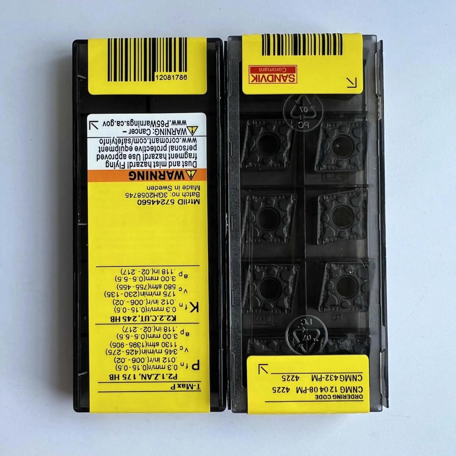 

Original Sandvik / CNMG120408-PM 4225 / CNC lathe carbide blade 10 PCS