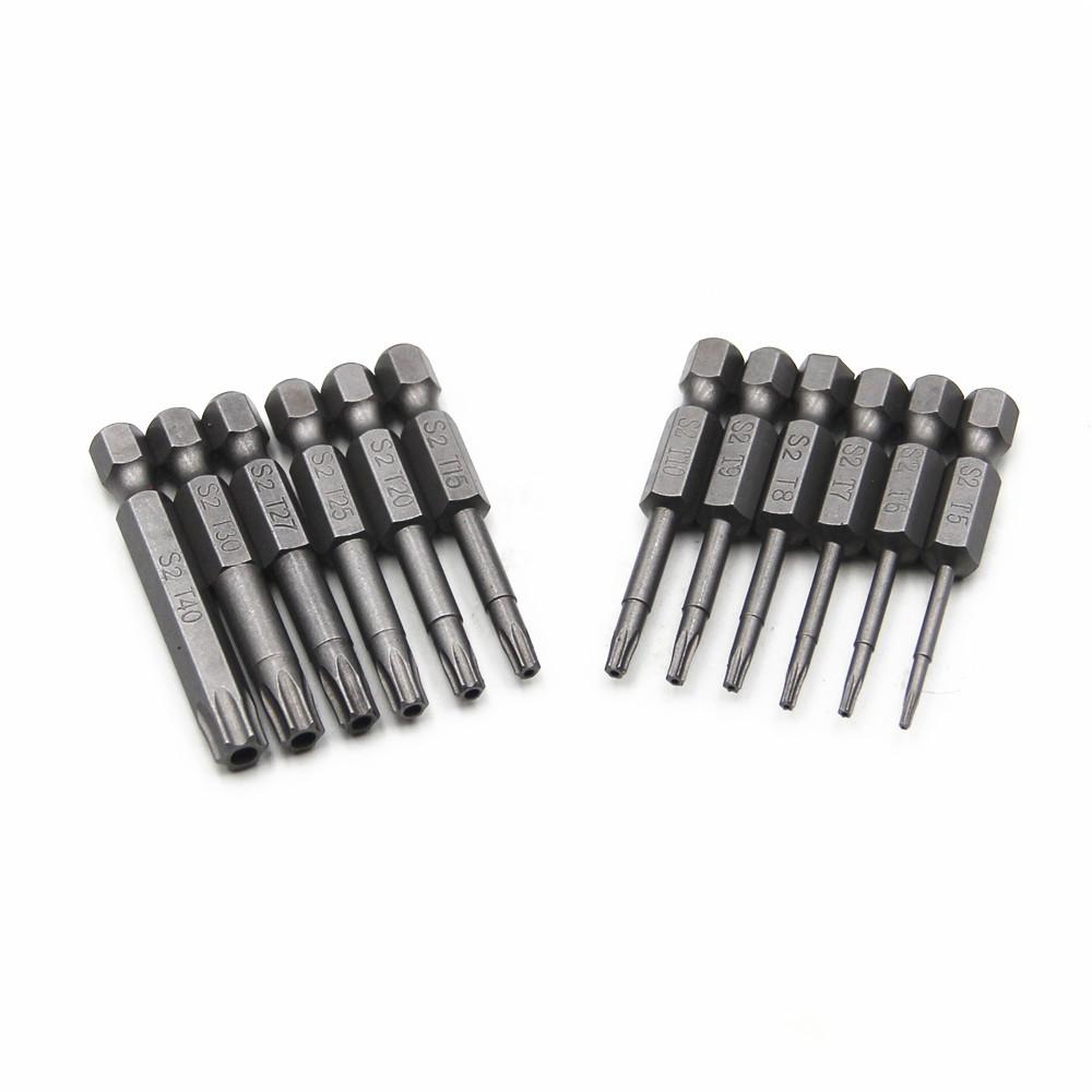 12-delade 1/4-tums hex-huvuden borrbitssats Stålskruvmejselbitar 50 mm långa Kompatibel med kraft