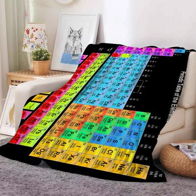 Periodic Table of the Elements Blanket For Sofa Office Bed Plane Travel Sleep Read Relax Camping Soft And Warm