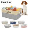 Benutzerdefinierter Name Hundespielzeugkiste Personalisierter Individueller Logo-Anhänger Kleidung Zubehör Hunde Aufbewahrungskorb Haustier Katze Organizer Behälter