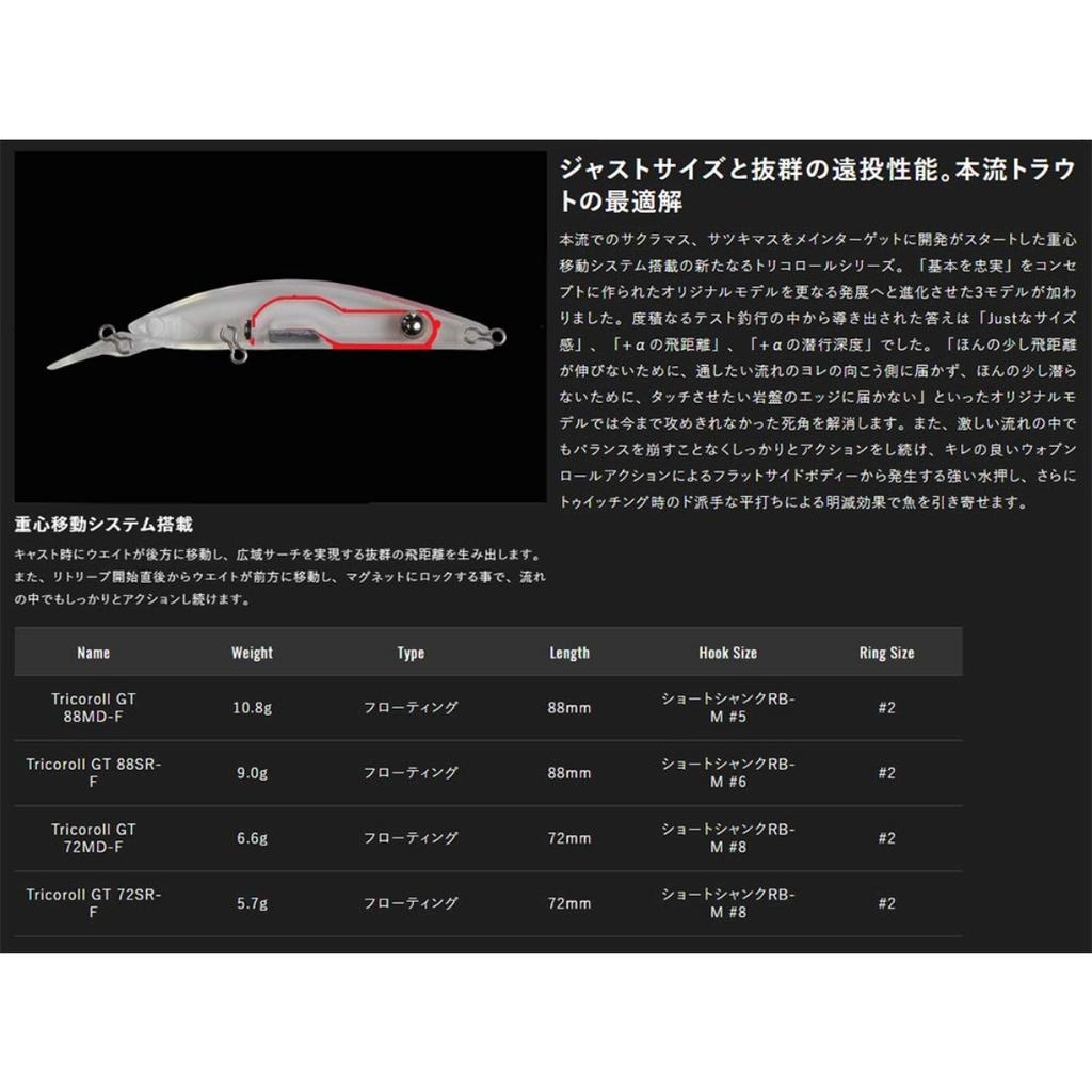 Jackall Tricolor GT Etchu Yukiyo Blueback Lure 72SR-F