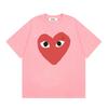 Japanese trendy brand heart-print short-sleeve T-shirt, unisex loose couple's summer casual daily versatile top