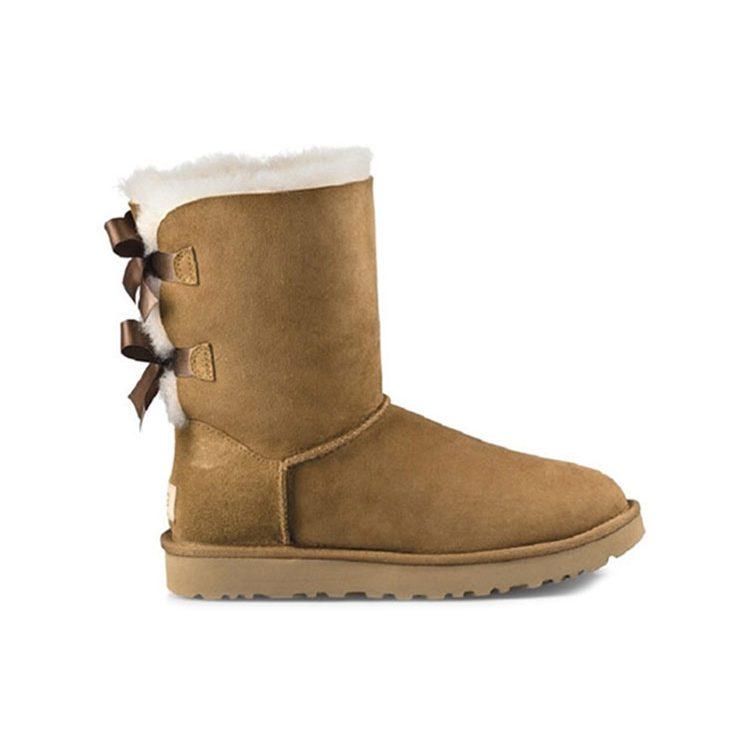 UGG Bailey Mini Bow II Boot Fleece Lined Thermal Crew Snow Boots Women's Chestnut 1016225-CHE