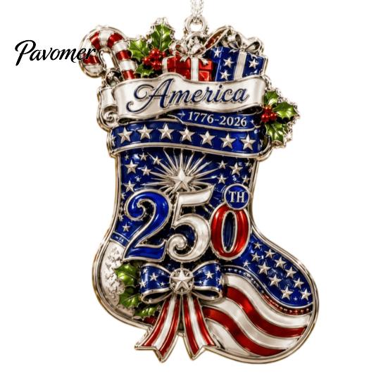 Holiday Souvenirs for Family 250th Anniversary Christmas Ornament, Acrylic Patriotic Hanging Decor Gift Friends with Eagle Santa Liberty Bell,