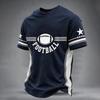 Men's Casual Fit Crewneck Short Sleeve T-Shirt with Rugby Graphic Print