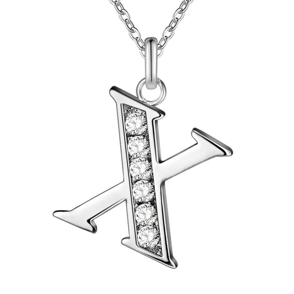 Hip-Hop Diamond Initial Necklace - Stylish 26-Letter Pendant for Men and Women