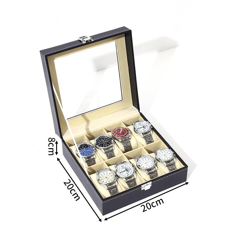 Delesys 2/3/4/5/6/8/9/10/12/20 Slots Household Multi Functional Watch And Jewelry Storage Box Pu Leather Watch Display Case
