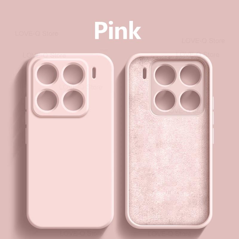 

Для чехла для Xiaomi 15 роскошные жидкие силиконовые чехлы для телефонов Xiaomi Mi 15 Mi15 Ultra 15 Pro мягкий чехол-бампер из ТПУ силикона For Xiaomi 15 розовый