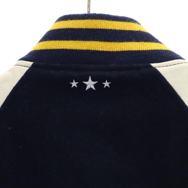 XLARGE wool blend Stajan S Navy blue Sheepskin Leather Sleeves Men's Used